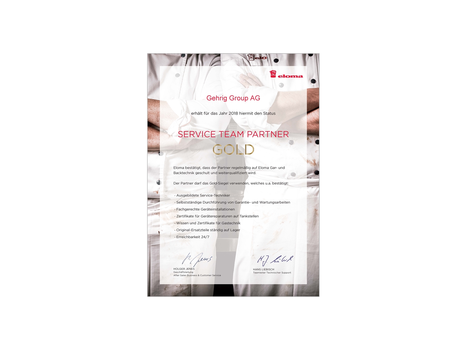 STP Zertifikat GGAG Eloma 2018